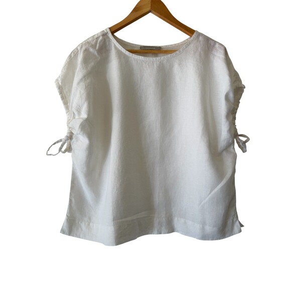 Everlane Tops - Everlane Top Womens Large White 100% Linen Short Sleeve Boxy Relaxed Shirt